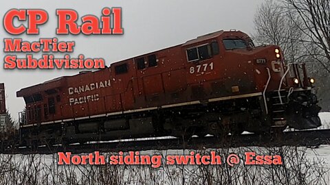 SPINE CARS. You dont see that every day. CP Rail Mactier Subdivision @ Essa 8771 North DPU 8034 8953
