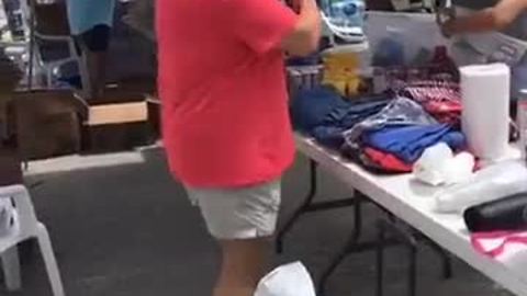 Distributing food and water in Everglades City after Hurricane Irma