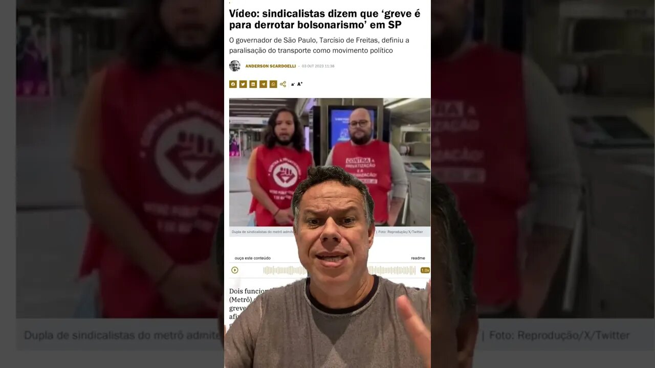 Sindicalistas de extrema esquerda dizem que greve é para derrotar bolsonaristas #shortsvideo