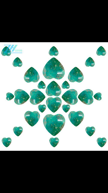 Natural turquoise 25*25mm heart-shape cabochon for Jewelry Making Fashion Design 20231219-05