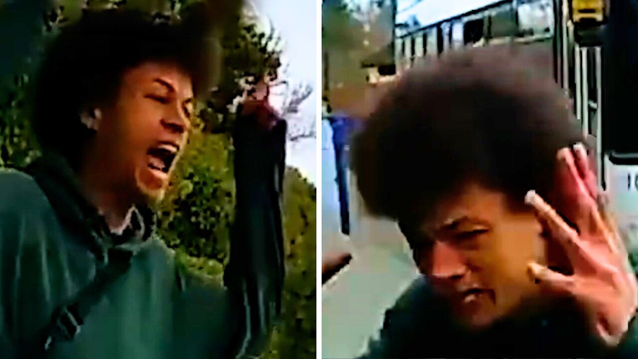 Psychotic Breakdown at Bus Station CAUGHT ON CAMERA