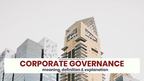 What is CORPORATE GOVERNANCE?