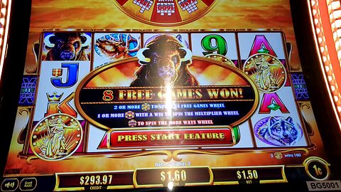 First time playing BUFFALO GOLD WHEEL OF REWARD slot machine...
