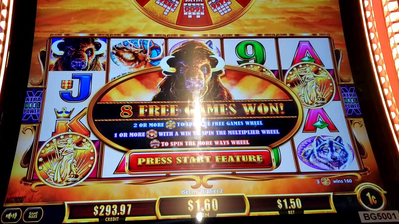 First time playing BUFFALO GOLD WHEEL OF REWARD slot machine...
