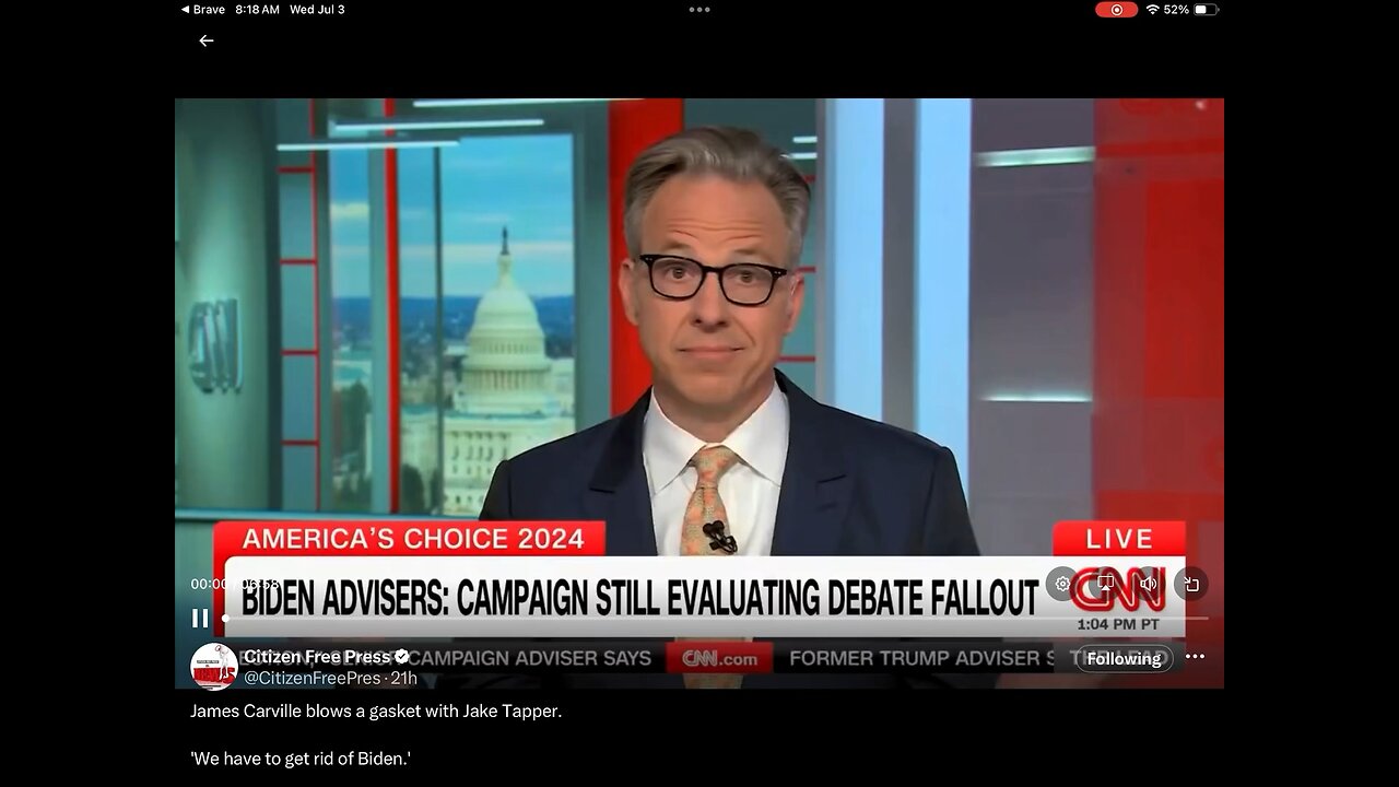James Carville blows a gasket.