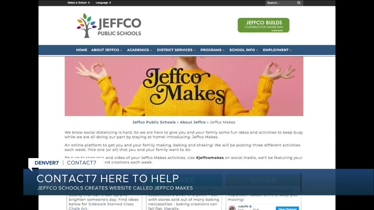Jeffco Makes website offers things to make, bake and shake