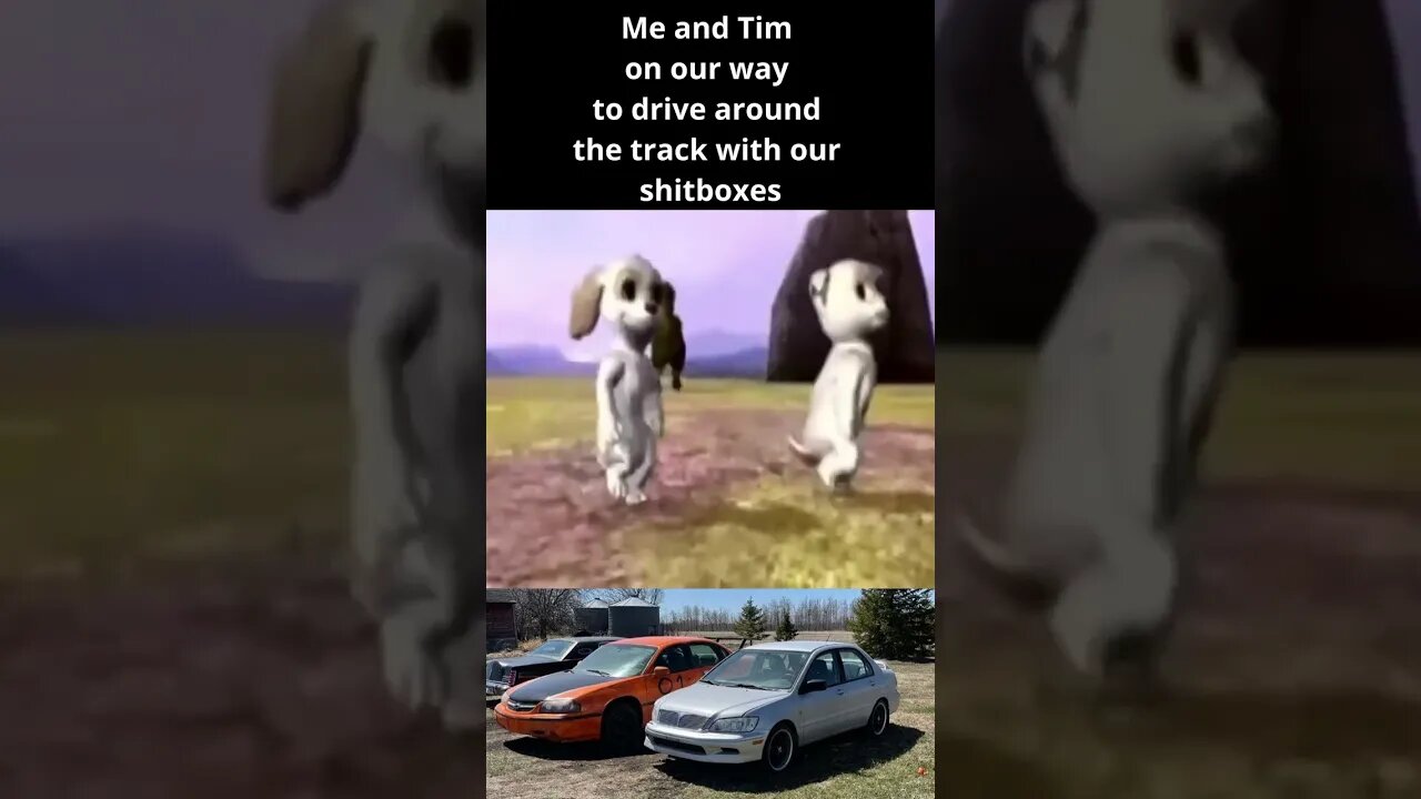 Me and Tim on our way to drive around the track with our shitboxes #shorts