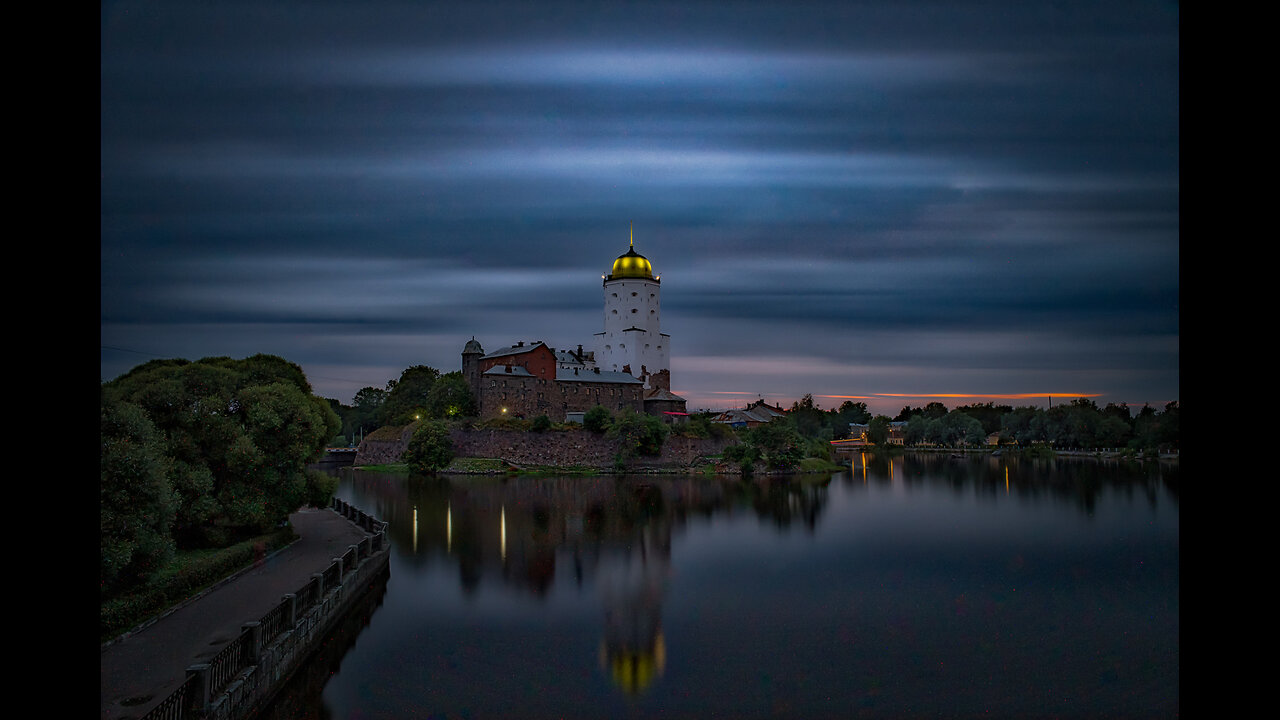 A walk through the evening Vyborg