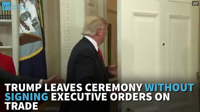 Trump Leaves Ceremony Without Signing Executive Orders On Trade