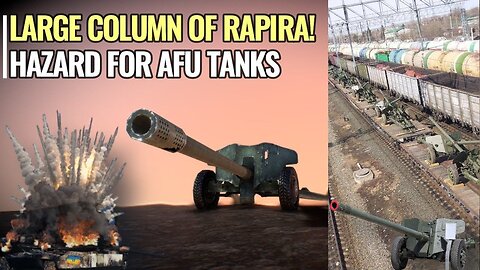 Enemy for Ukrainian vehicles, large columns of MT-12 Rapira anti-tank moving to the front line