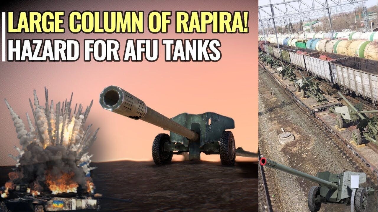Enemy for Ukrainian vehicles, large columns of MT-12 Rapira anti-tank moving to the front line