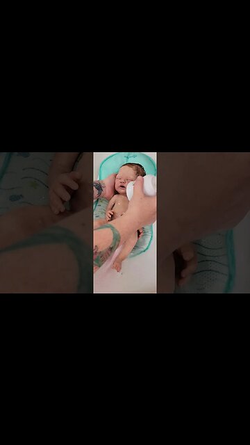 Bathing my new baby #shorts