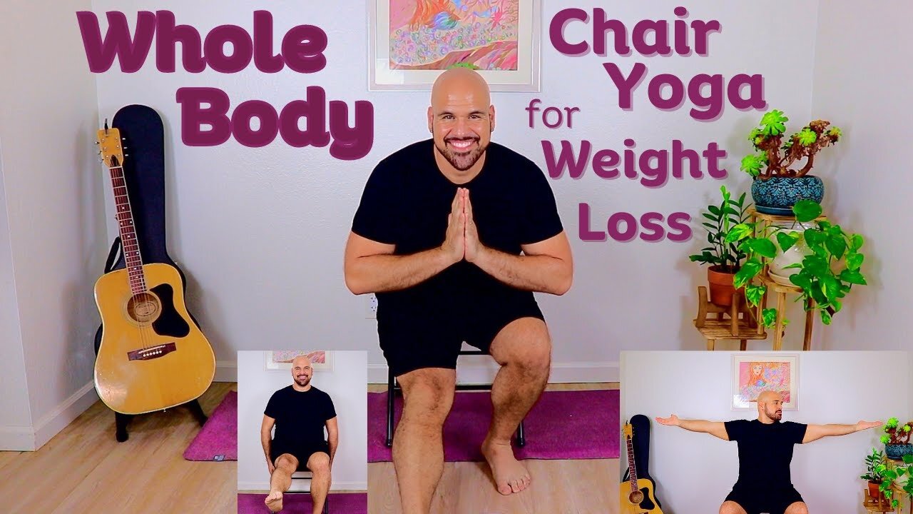 Whole Body Chair Yoga For Weight Loss - 30 Minute Class - Fully Seated