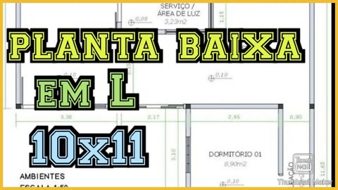 planta baixa casa teria em L 10x111