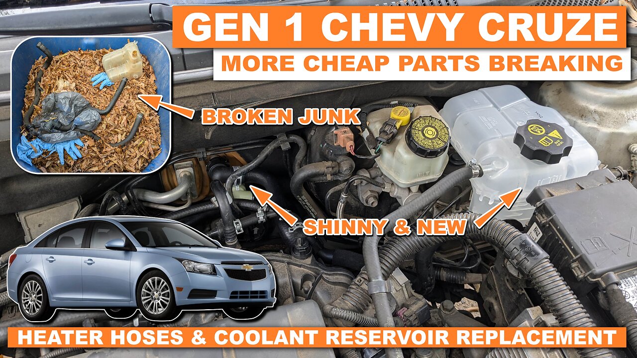 Gen 1 Chevy Cruze Heater Hoses and Coolant Reservoir Replacement - More Broken Parts