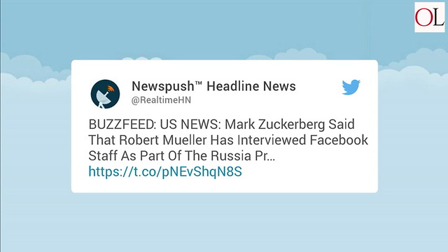Zuckerberg Says Mueller Has Interviewed Facebook Staff