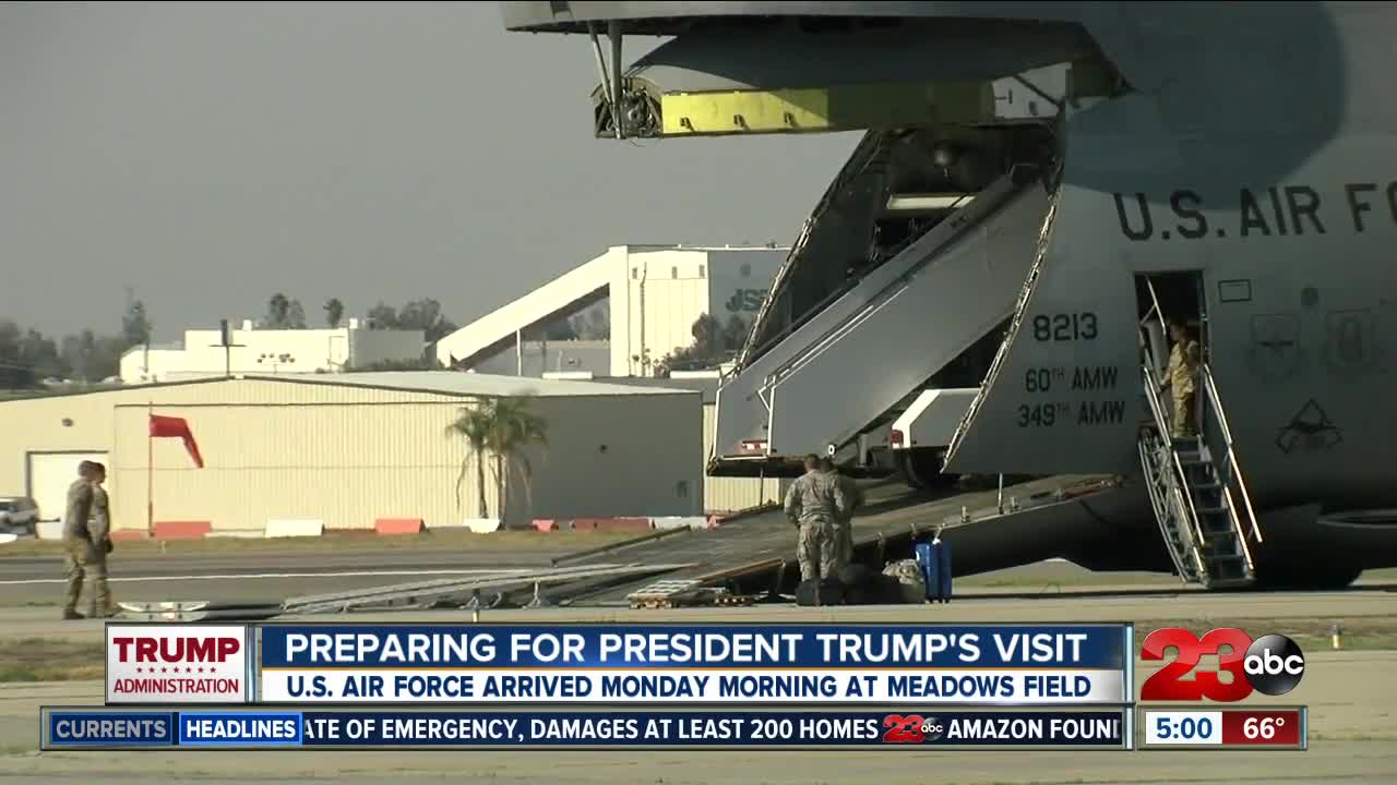 Preparing for the President Trump's arrival