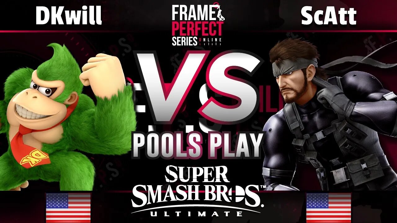 FPS2 Online Pools - DKwill (Donkey Kong) vs. MVG | ScAtt (Snake, Mega Man) - Smash Ultimate