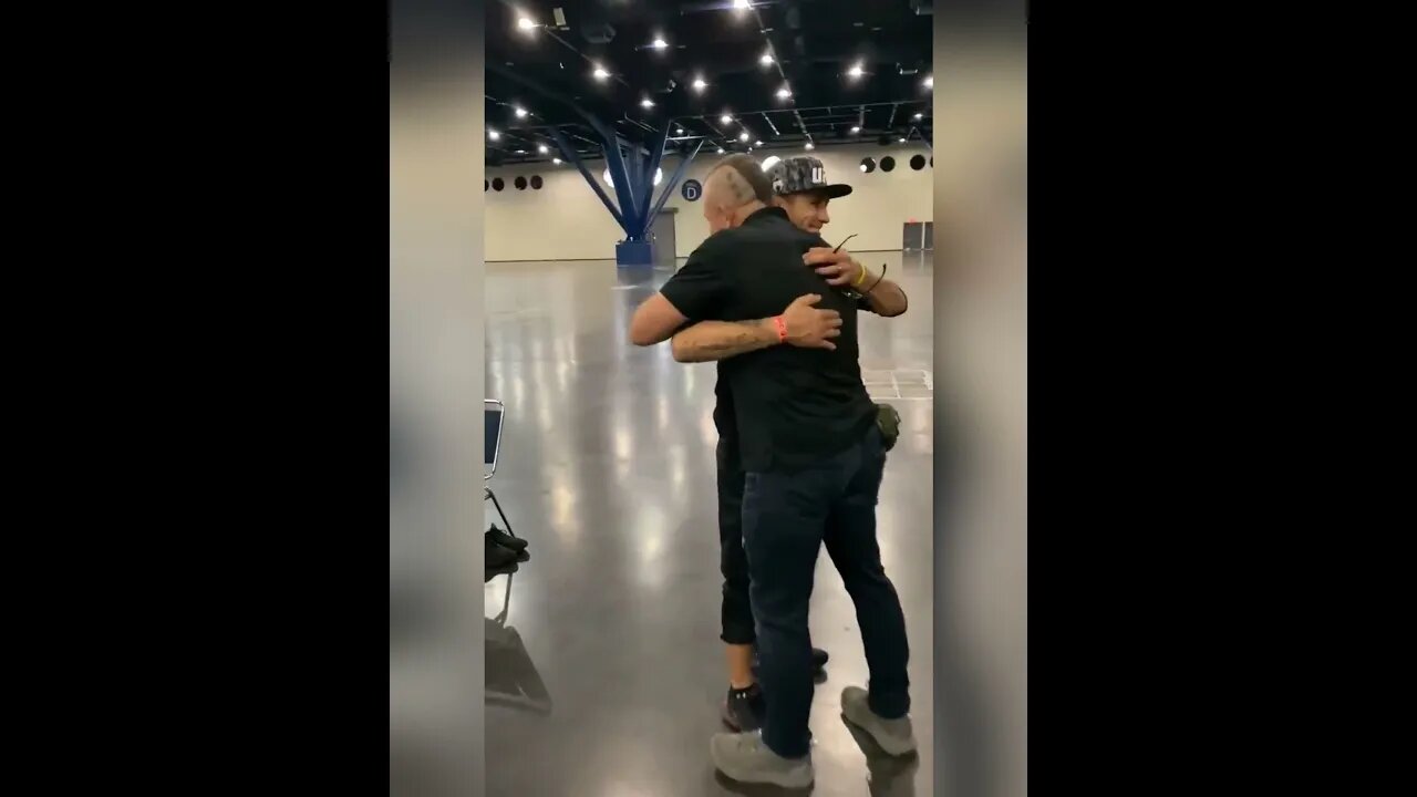 Tony Ferguson runs into Chuck Liddell backstage at weigh ins