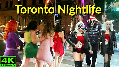 【4K】Toronto Halloween Nightlife Downtown Canada 🇨🇦