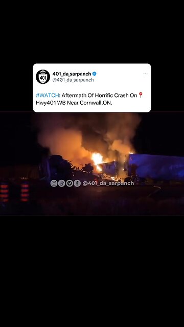 Aftermath Of Truck Crash From Explosion