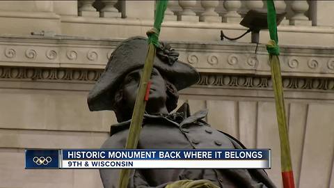 George Washington statue in Milwaukee officially restored