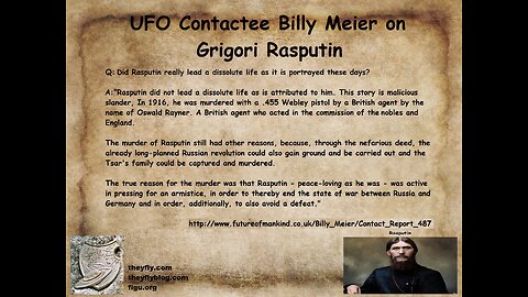 Billy Meier UFO Contact Reports - Grigori Rasputin murder
