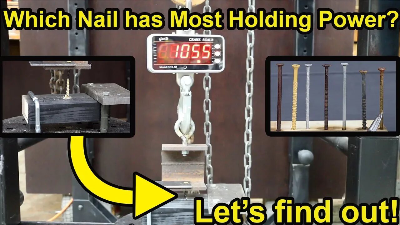 Do Nails or Screws Have the Most Holding Strength (not shear strength)? Let's find out!