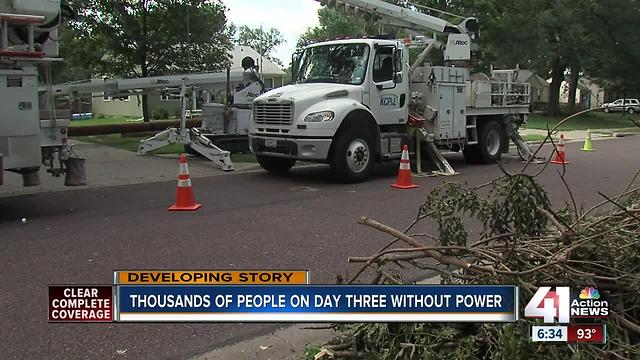 Thousands of people on day three without power