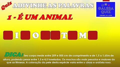DESCUBRA AS PALAVRAS ESCONDIDAS, COM PISTAS | [Galera Quiz]
