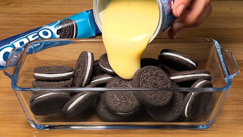 😍 Only OREO and condensed milk! Delicious no-bake dessert! Recipe in 5 minutes