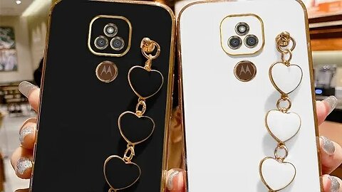 Capa De Celular Motorola Moto E7 Plus Moda Pulseira De Coração Nova Câmera De Borda Reta por R$20,99