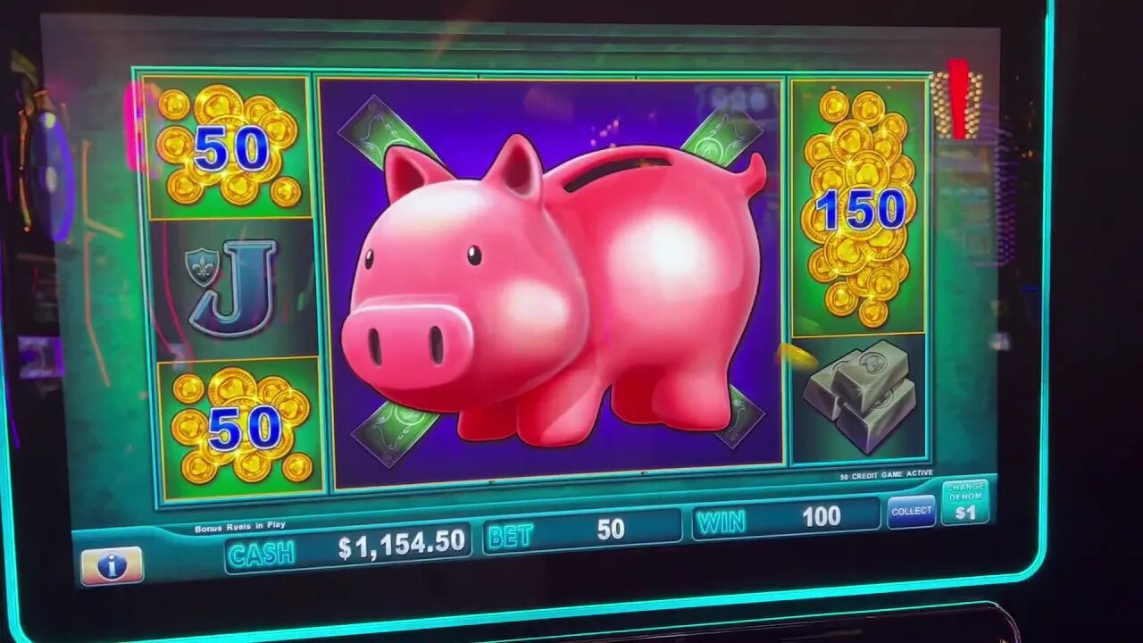 Midday BONUS Video - Piggy Bankin' $50 Bonus Game! Circa Resort & Casino! Jackpot Hand Pay!