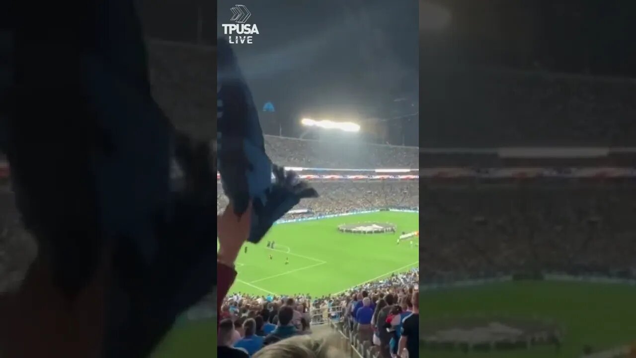 CROWD TAKES OVER & SINGS NATIONAL ANTHEM AFTER MICROPHONE GOES OUT