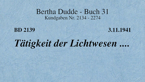 BD 2139 - TÄTIGKEIT DER LICHTWESEN ....