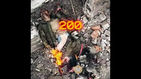 Russian assault meat burns alive on Ukrainian land