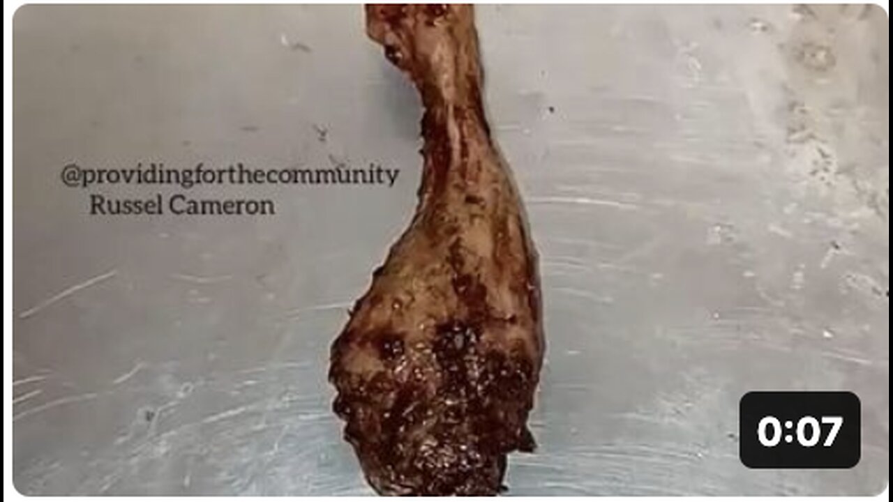 Lab raised chicken leg. You would think after cooking it would be dead. Nope. 🐔😳