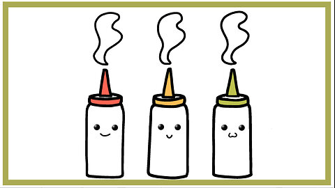 How to Draw three Sauce Bottles