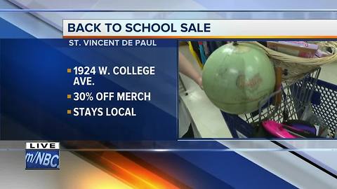 Back to School Sale at St. Vincent's de Paul