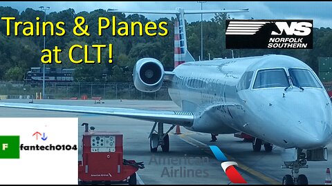 Norfolk Southern freight train and American Airlines airplanes at Charlotte Airport!