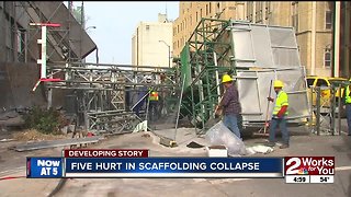Five injured after scaffolding collapsed downtown