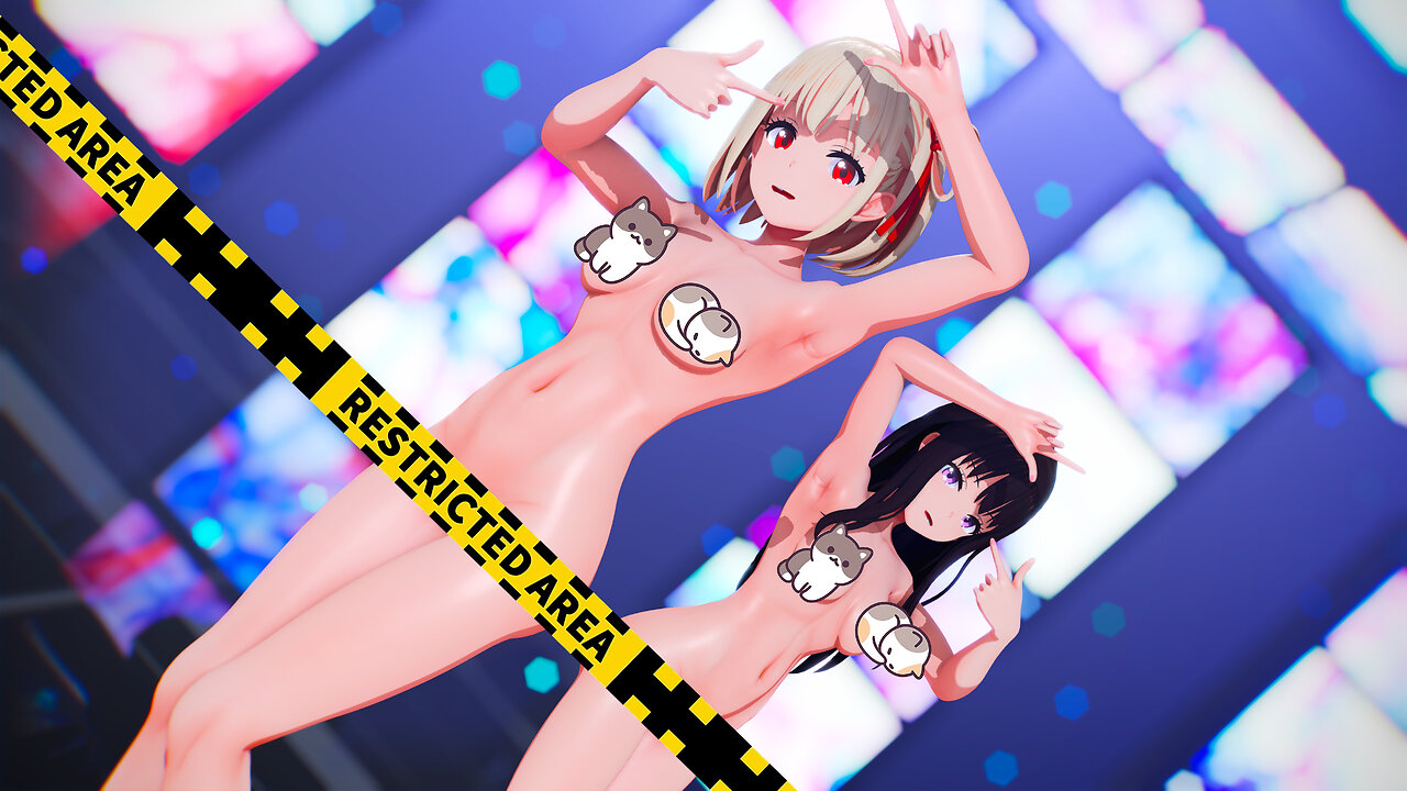 【MMD Lycoris Recoil 4k/60fps】《Chisato(錦木 千束)Takina(井ノ上 たきな)》~《DECO27 ft. 初音ミク (Hatsune Miku) ラビットホール Rabbit Hole》