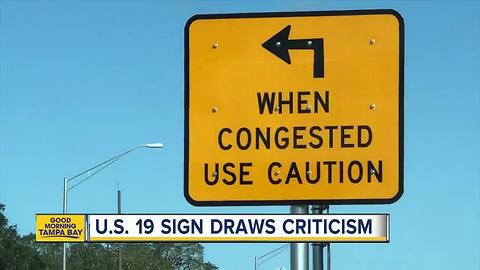 New traffic sign on US 19 in Palm Harbor draws criticism