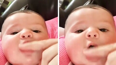 Baby Making Funny Mouth Sounds, Very Cute