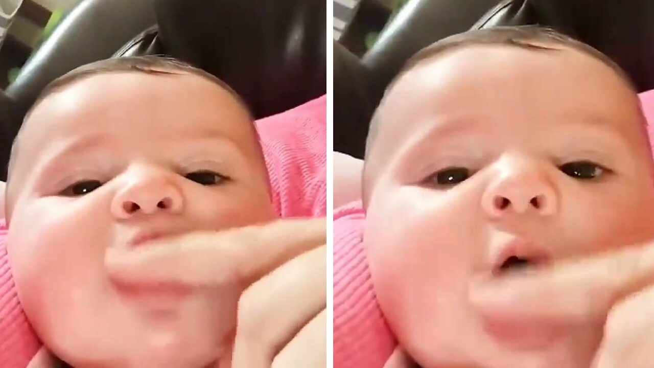 Baby Making Funny Mouth Sounds, Very Cute
