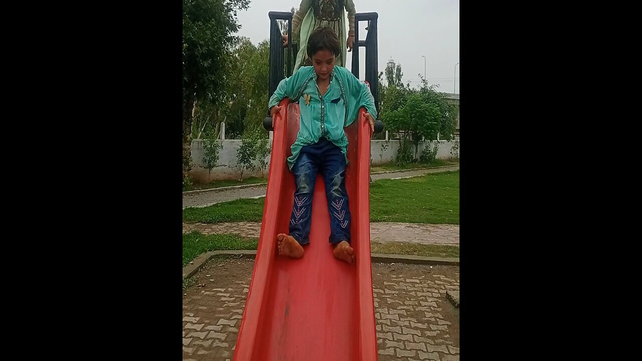 Cute Child playing in park