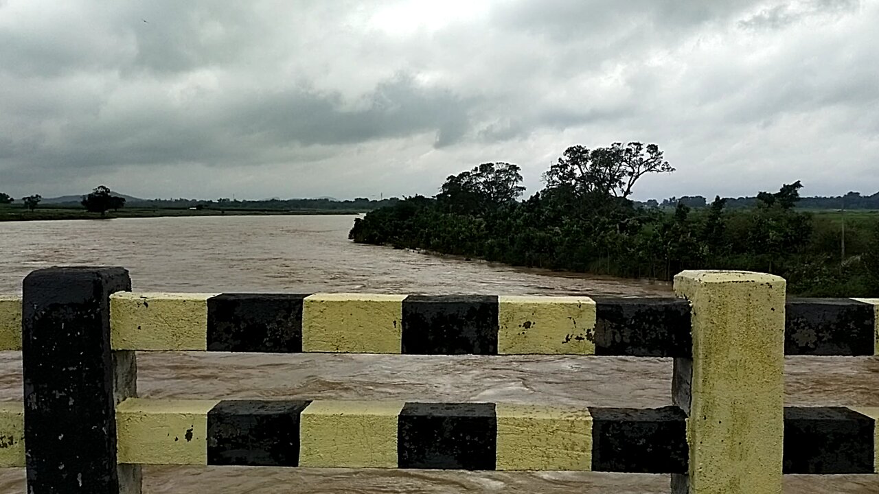 The river was full due to heavy rain
