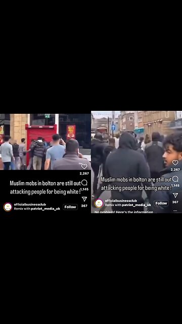 Muslim mobs in Bolton are still attacking people for being white