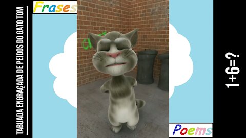 Tabuada engraçada de peidos do gato tom: 1+6=? [Frases e Poemas]