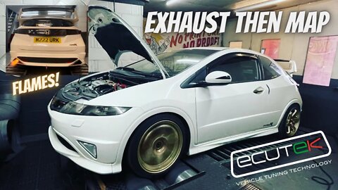 Honda Civic Fn2 TypeR - Dynodaze 3 inch Exhaust and Japspeed 421 Manifold - Remap